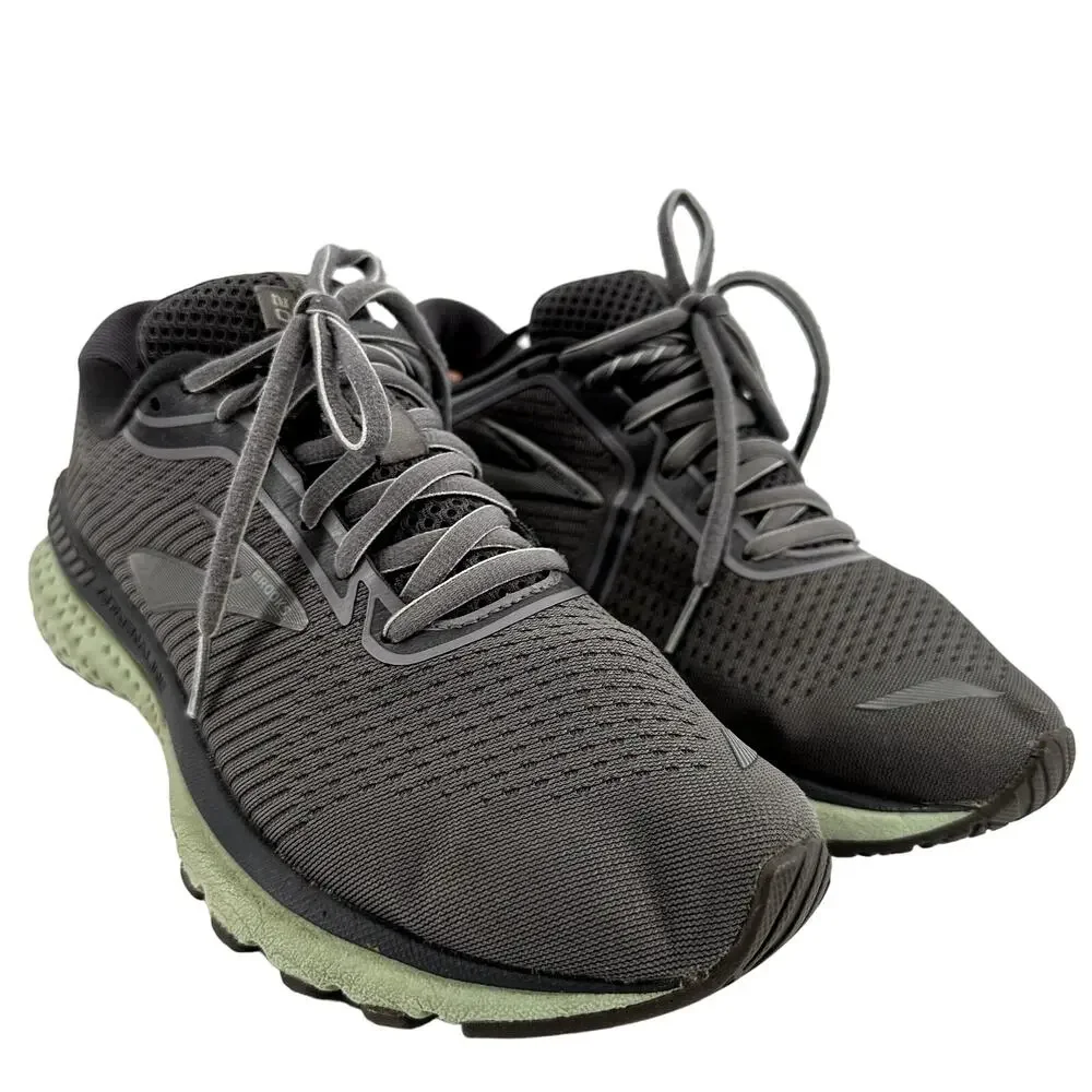 Brooks Adrenaline GTS 20 Road Running Sneakers Lace Up Cushioned Gray Green 8.5